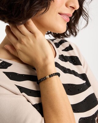 Black Round Stretch Bracelet click to view larger image.