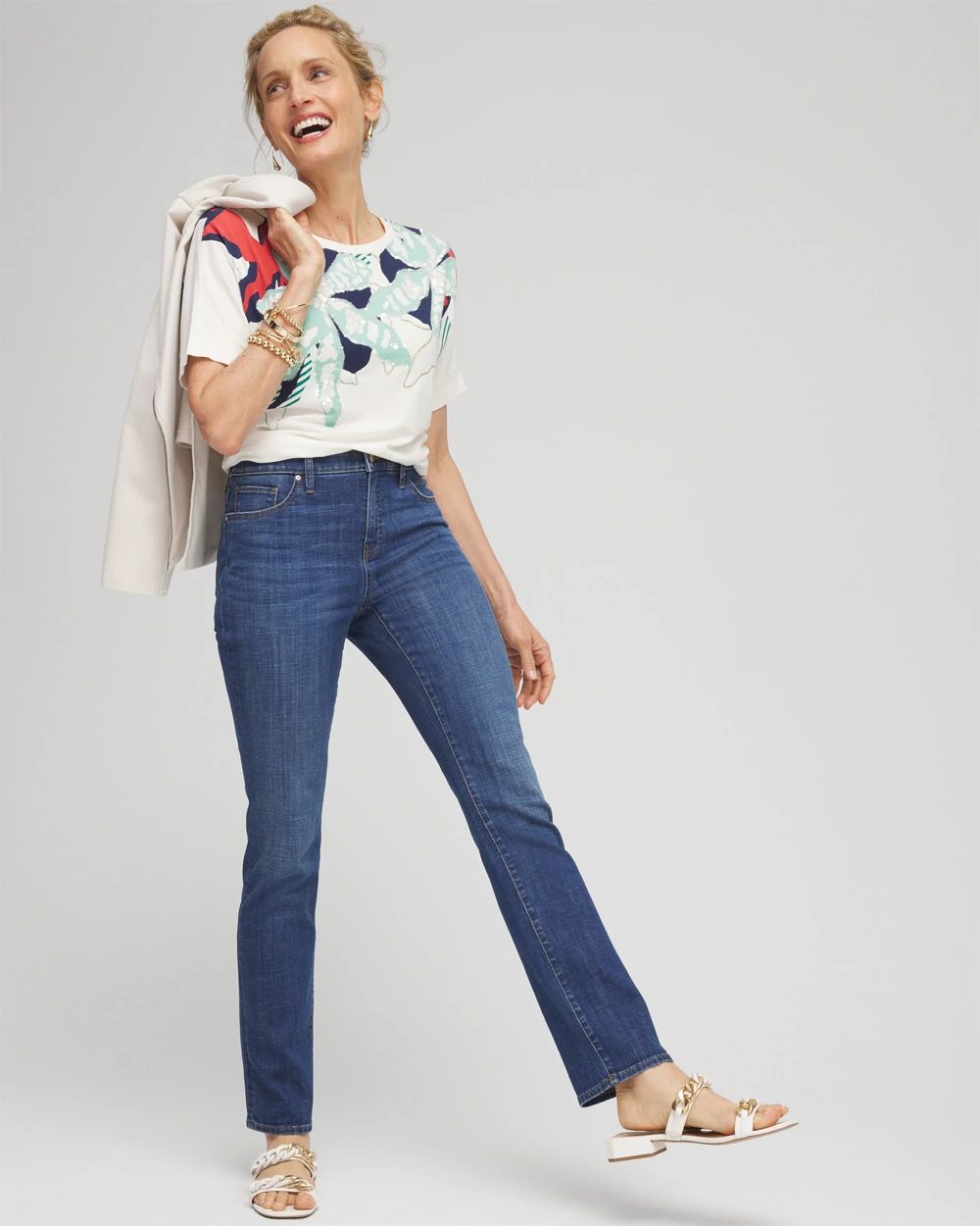 Touch of Cool™ Floral Artisan Sequin Tee click to view larger image.