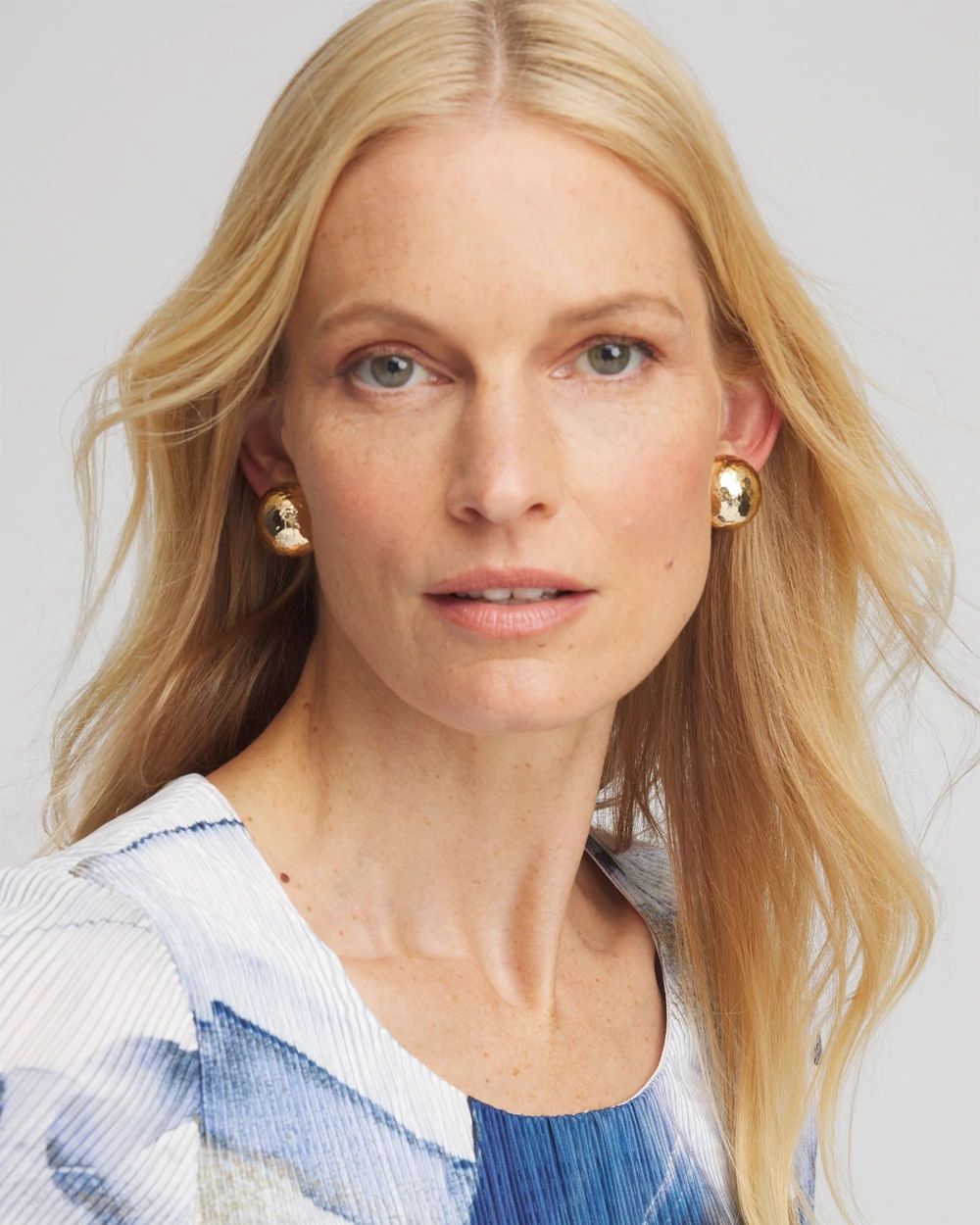 No Droop™ Textured Gold Stud Clip-On Earrings