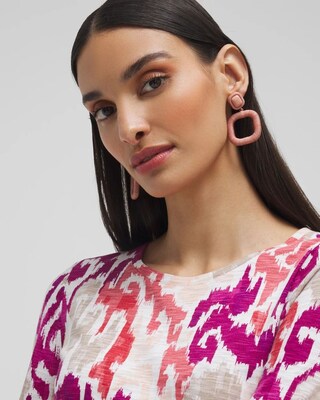 Pink Square Hoops