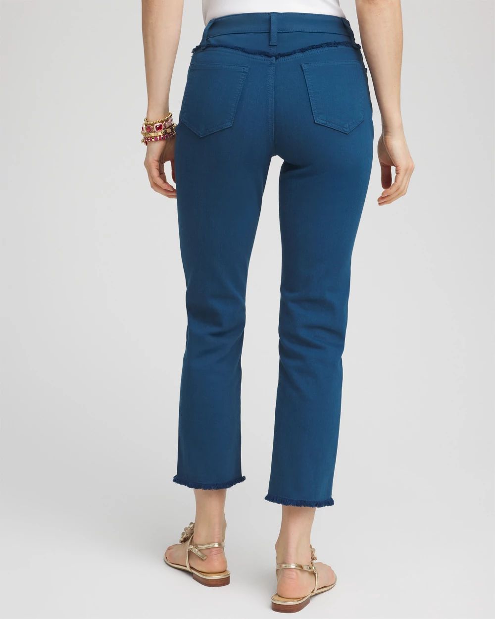 Girlfriend Frayed Cropped Jeans