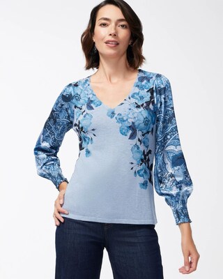 Spun Rayon Woven Sleeve Sweater