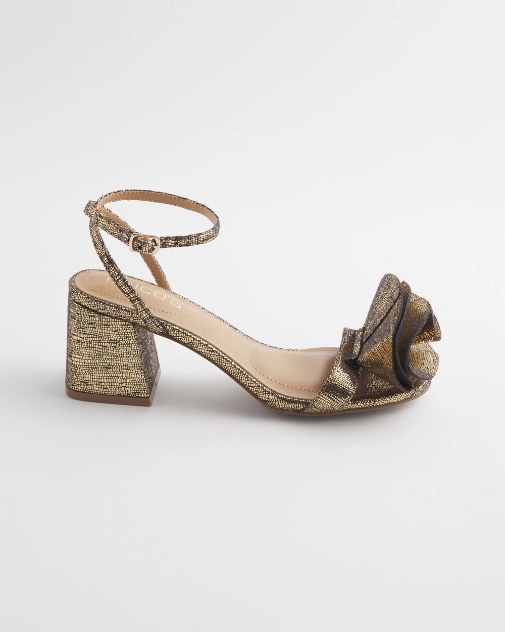 Venus Foiled Reptile Print Block Heels