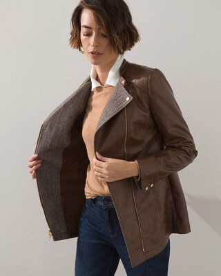 Relaxed Faux Leather Moto Jacket
