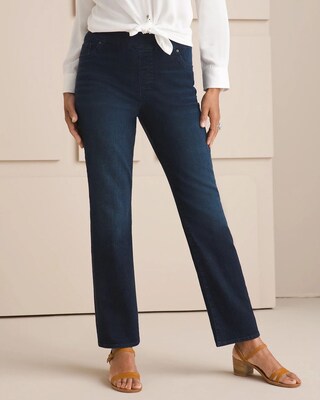 Denim Pull-On Straight Leg Jeggings