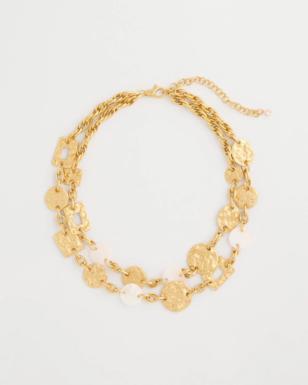 Pearl Hammered Short Necklace