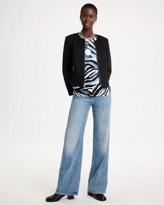 Touch of Cool™ Zebra Animal Print Elbow Sleeve Tee click to view larger image.