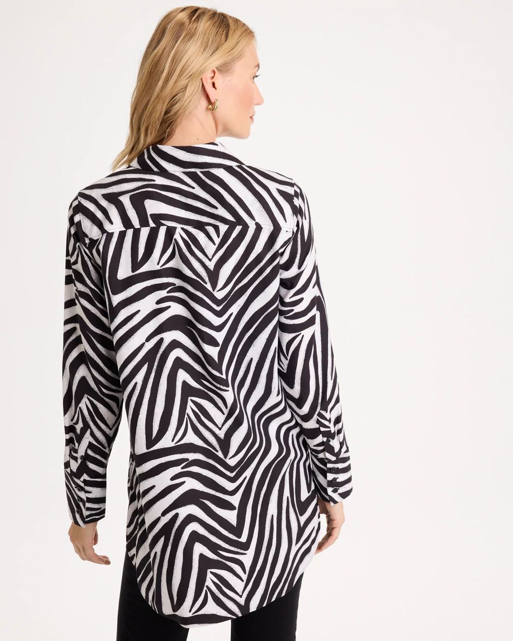 No Iron™ Stretch Zebra Animal Print Tunic click to view larger image.