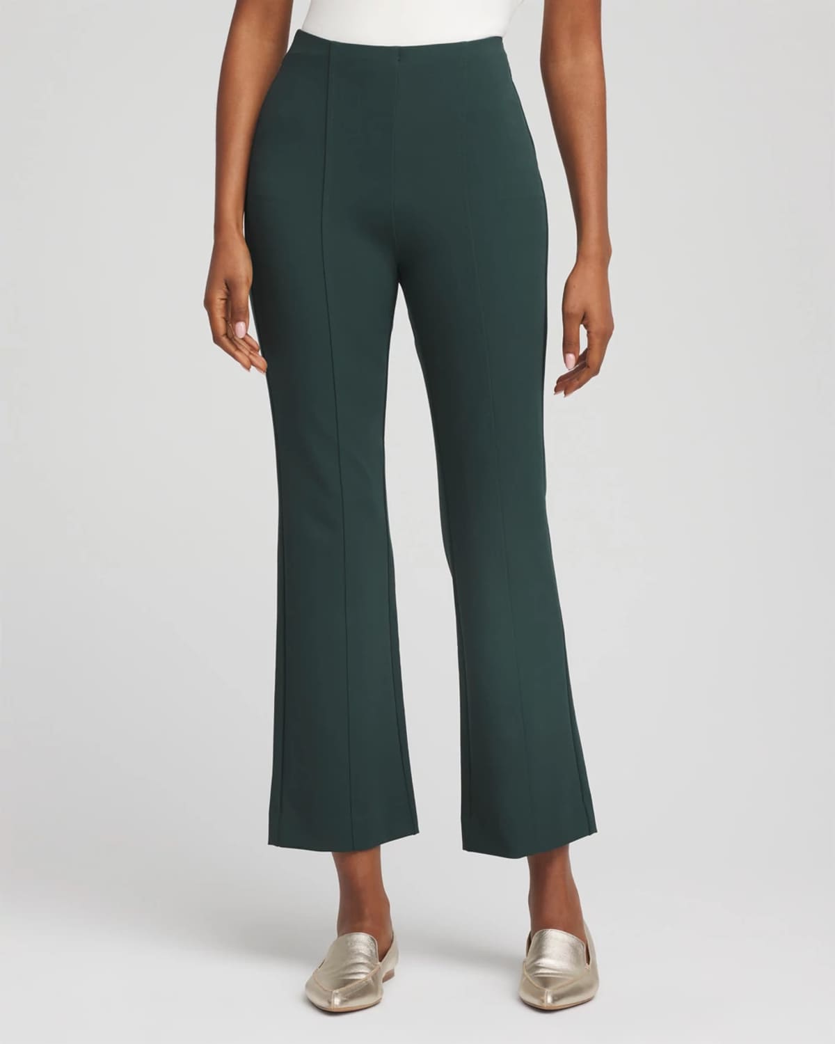 Chico's Juliet Stretch Kick Flare In Darkest Spruce In Green