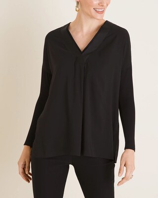 Satin-Trim Dolman Top