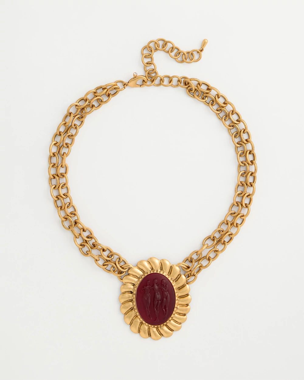 Statement Pendant Double-Strand Necklace