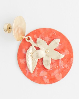 No Droop™ Orange Leaf Drop Earrings