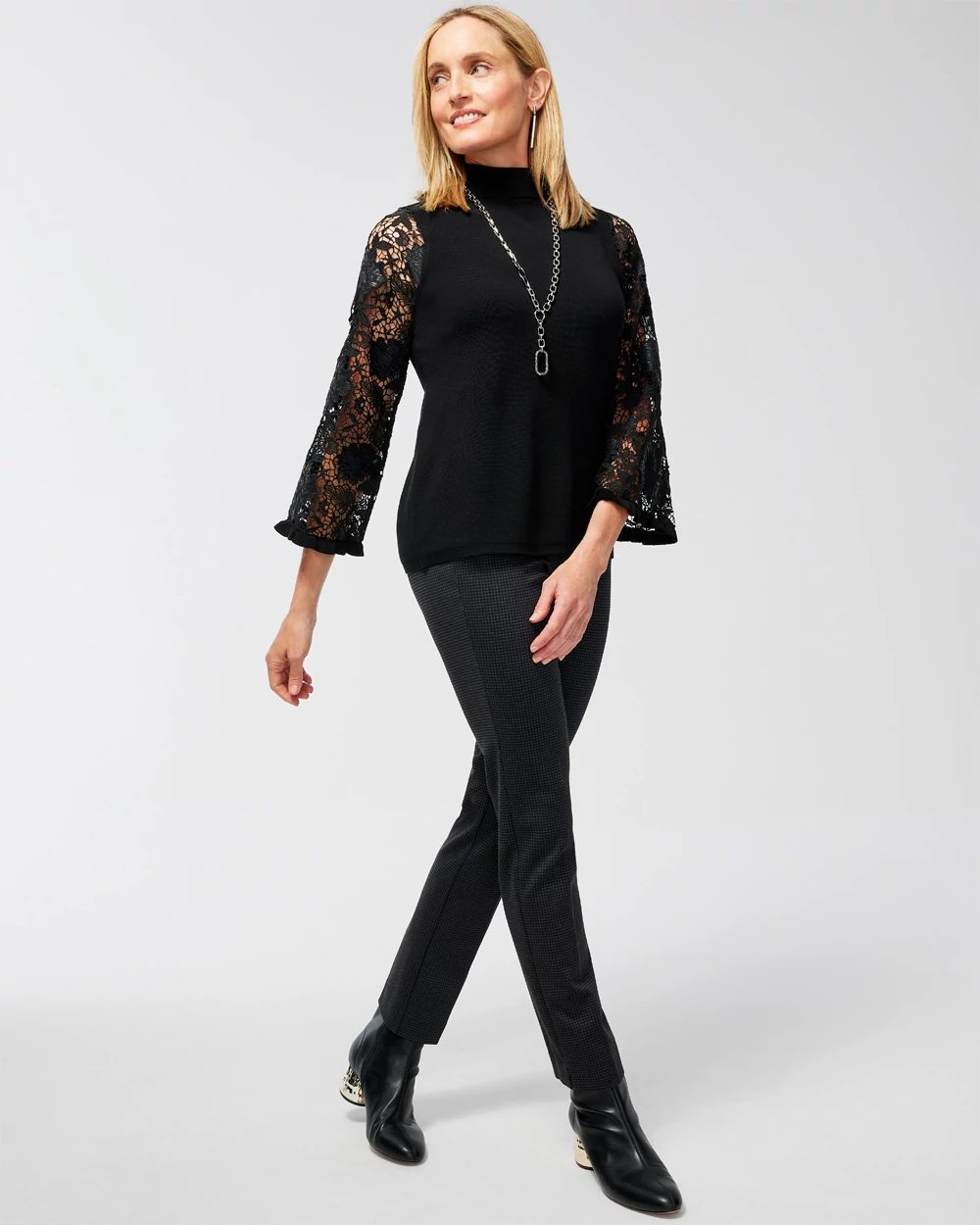 Juliet Ponte Geo Grid Ankle Pants