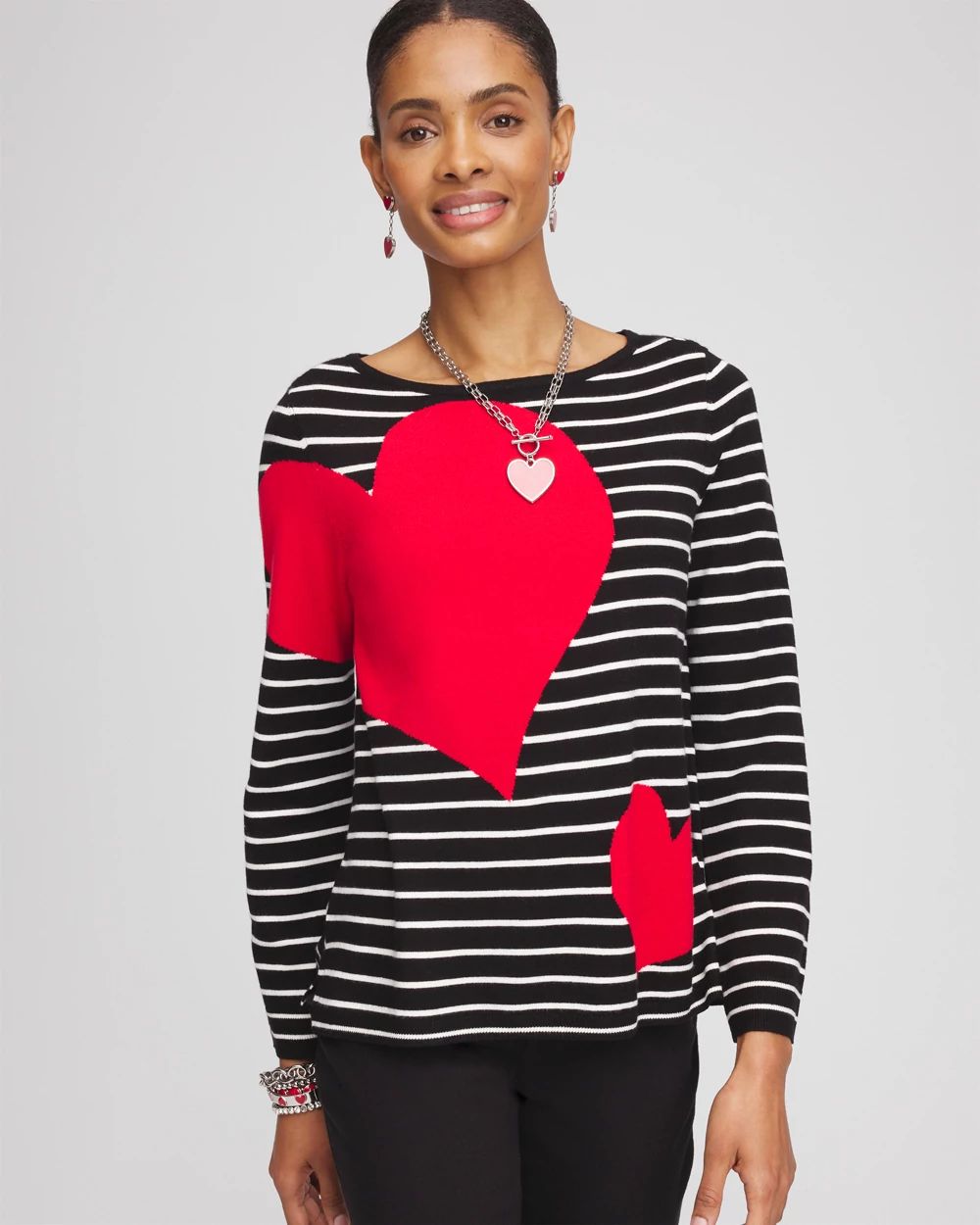Valentine's Day Striped Pullover
