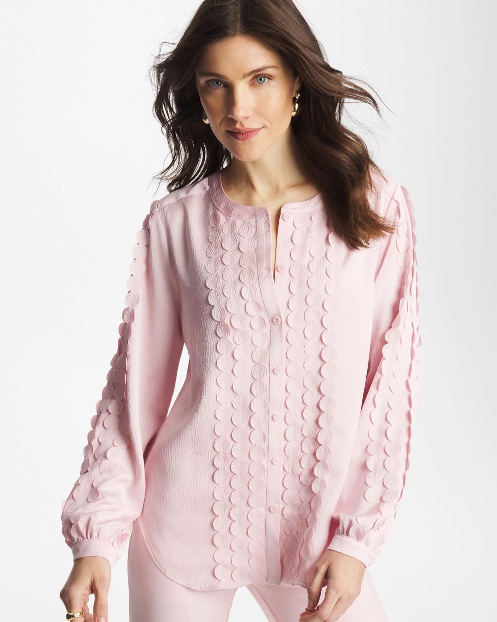 Laser Cut Crinkle Blouse