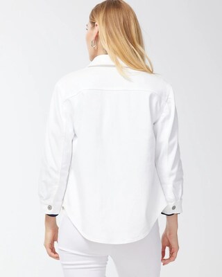 White Cropped Denim Jacket