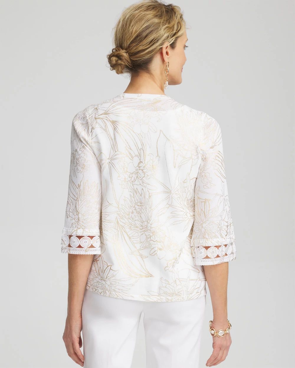 Summer Romance Foil Print Cardigan click to view larger image.