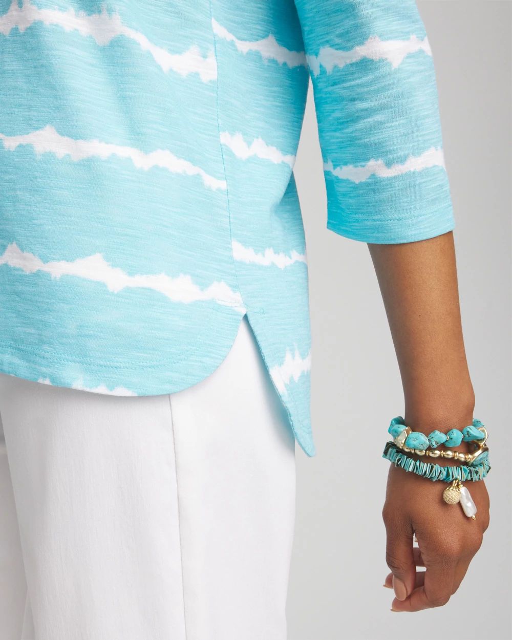 Tie-Dye Slub Scoop Neck Tee
