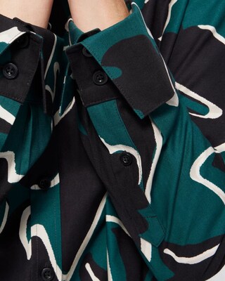 No Iron Stretch Scroll Print Shirt