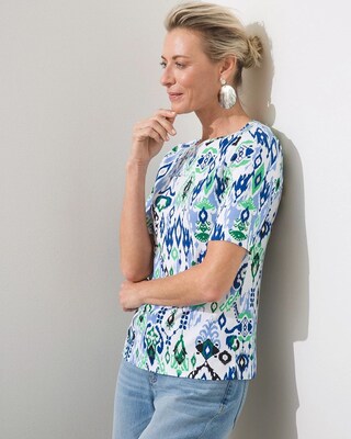 Ikat Pima Elbow Sleeve Tee