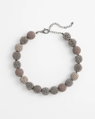Hematite Seed Bead Bib Necklace click to view larger image.