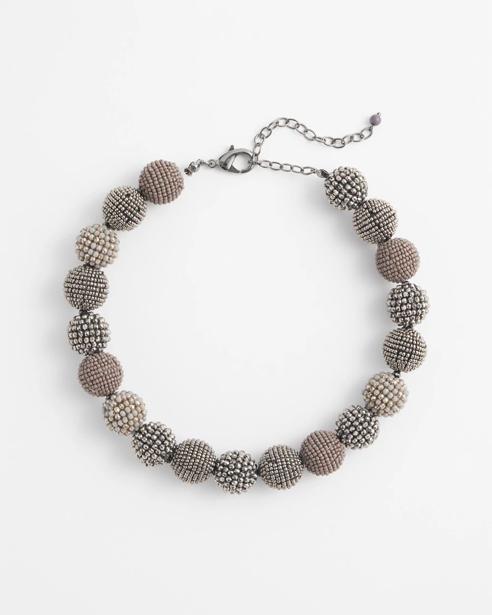 Hematite Seed Bead Bib Necklace click to view larger image.