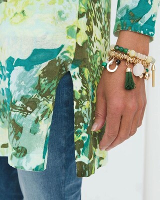 Animal- & Foliage-Print Cardigan