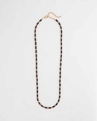 Art Deco Bar Bead Long Necklace