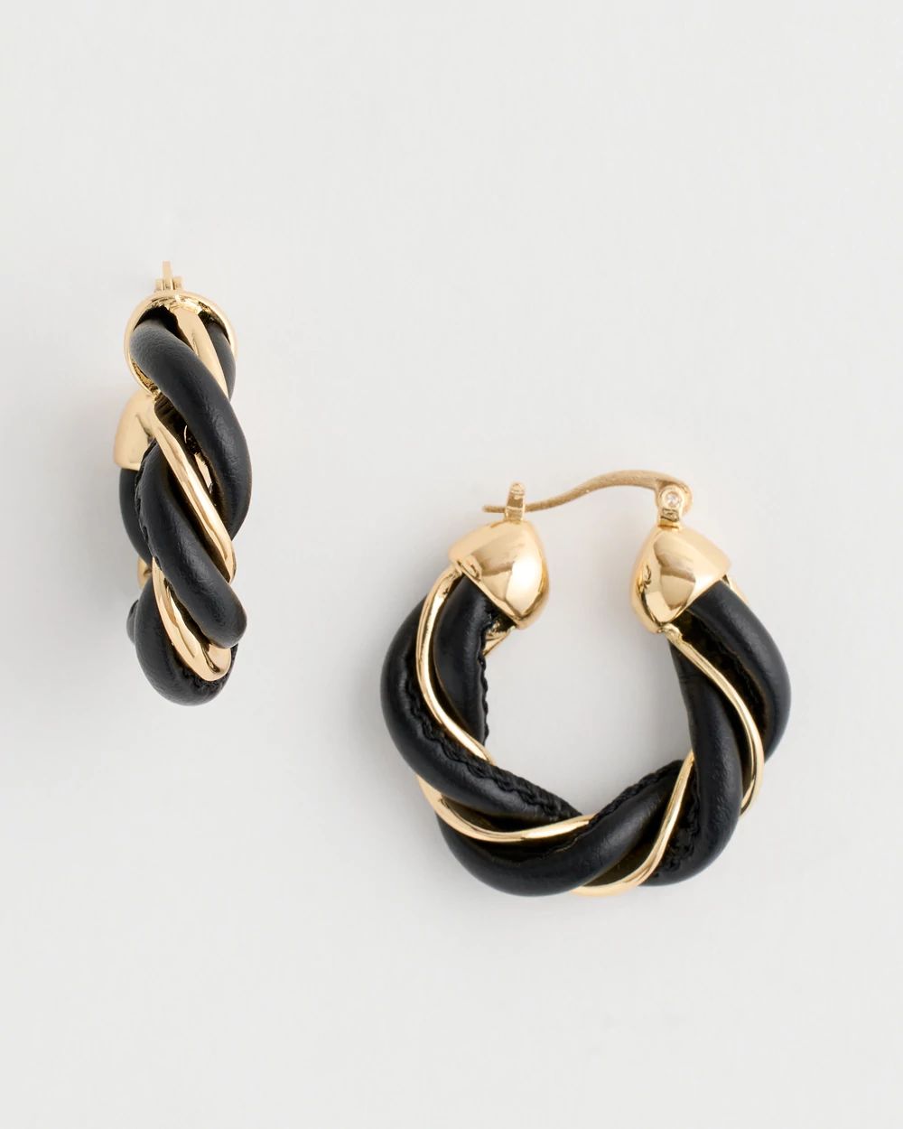 Black Gold Twist Hoop Earrings