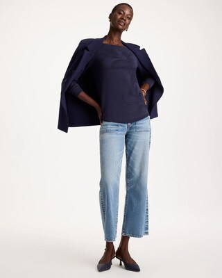 Ella Bateau Jacquard Pullover Sweater click to view larger image.