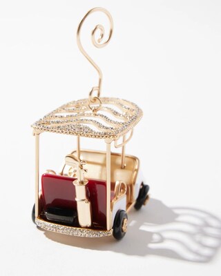 Gold Tone Golf Cart Ornament