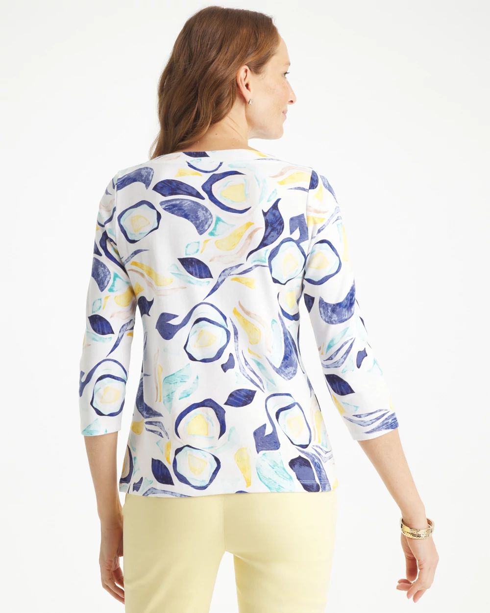 Abstract Pima 3/4 Sleeve Tee