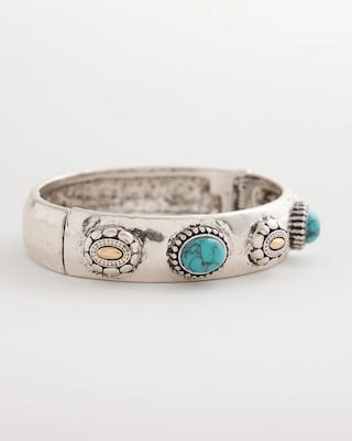 Turquoise Mixed Metal Bangle click to view larger image.