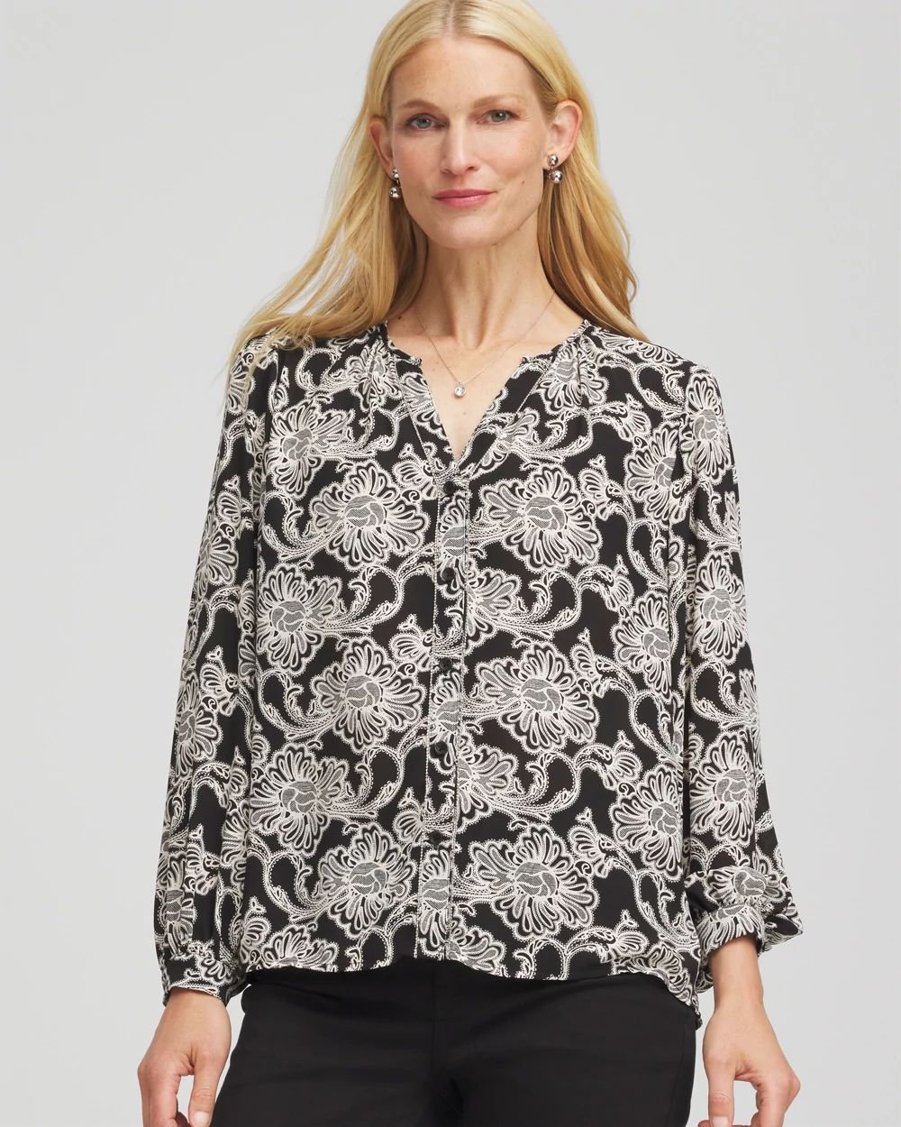 Caviar Bead Georgette Blouse