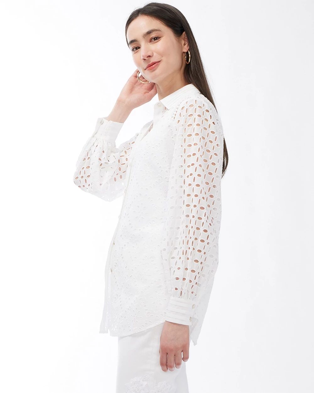 Eyelet Billow Sleeve Shirt