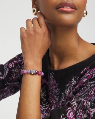 Purple Beaded Pavé Bracelet