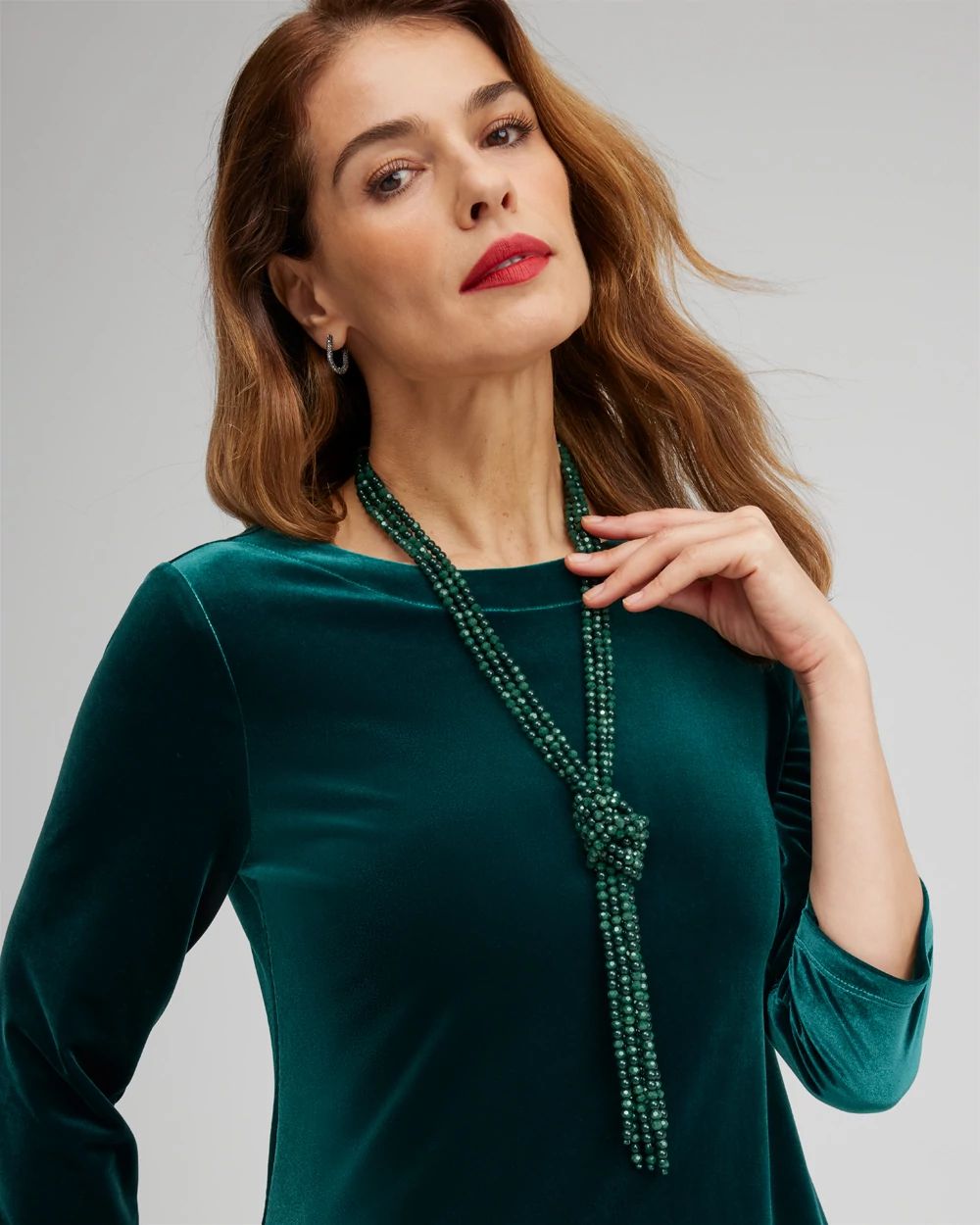 Green Y-necklace