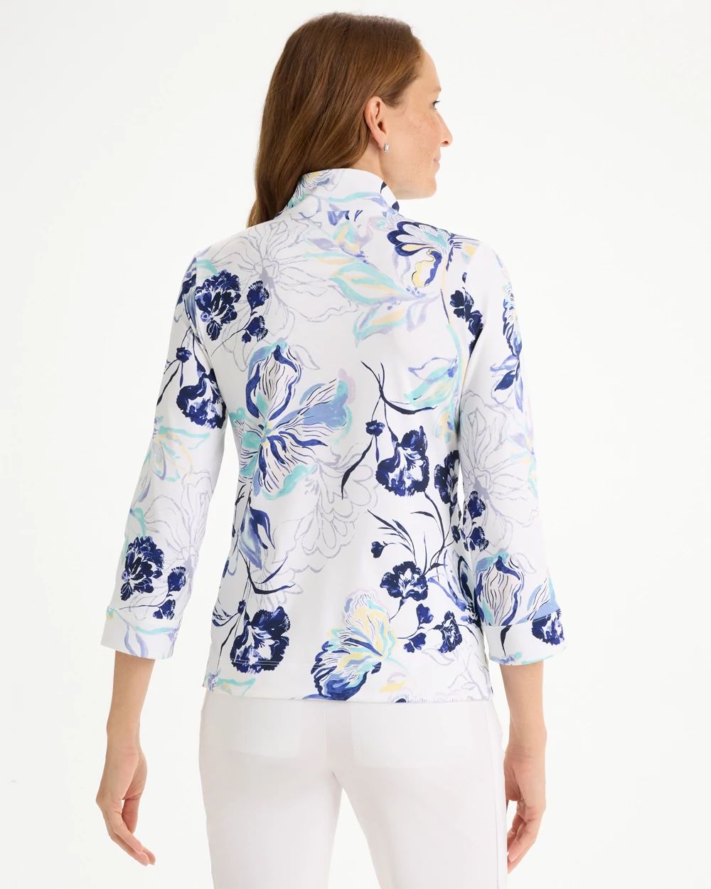 Zenergy® UPF Floral Snap Mockneck click to view larger image.