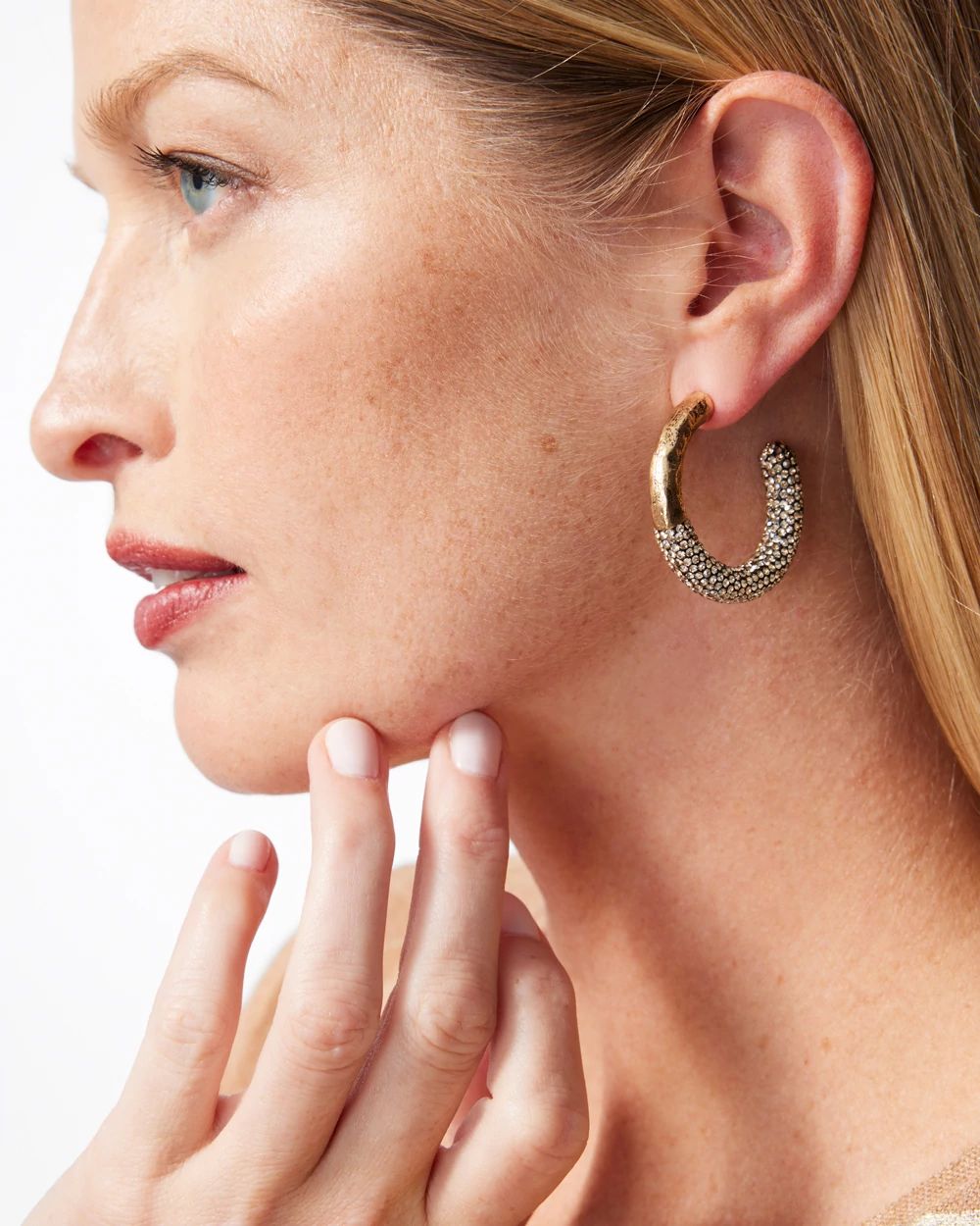 Gold Tone Pavé Hoops