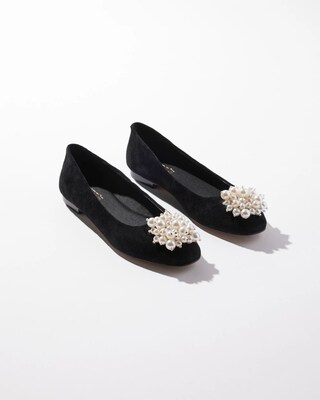 Suede Faux Pearl Flats