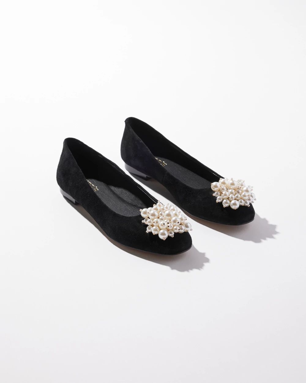 Suede Faux Pearl Flats