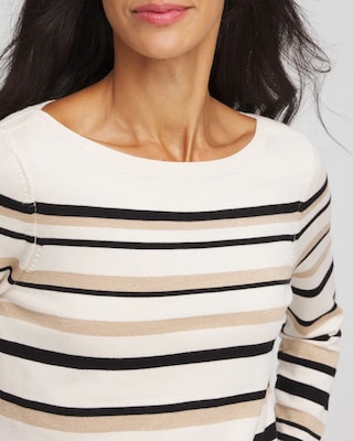 Ella Stripe Boatneck Sweater click to view larger image.