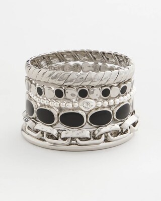 Black Mini Circle Stretch Bracelet click to view larger image.