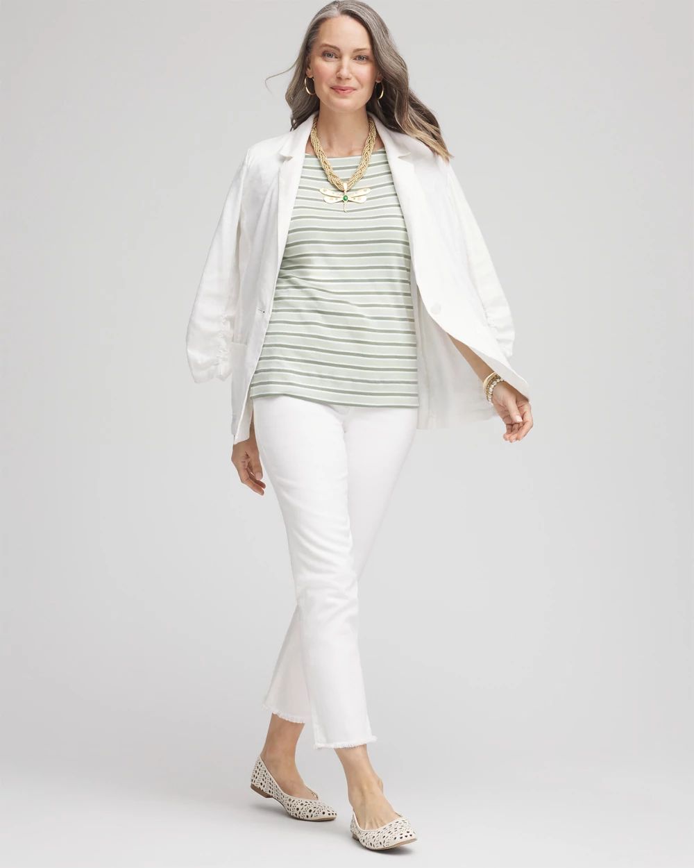 Striped Pima Bateau-Neck Tee