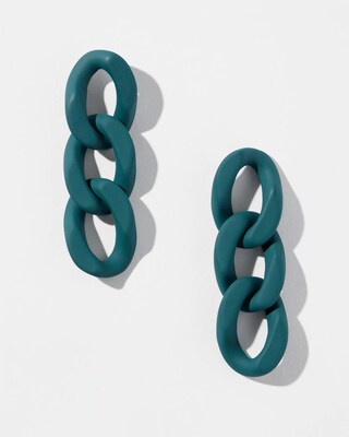 Teal Drop Link Earrings
