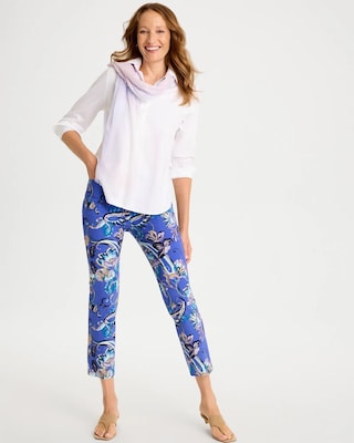 Mae Paisley Brigitte™ Slim Pull-On Crop Pant click to view larger image.