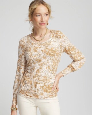 Touch of Cool™ Snake Shirred Layering Tee