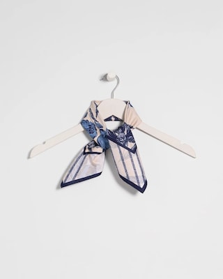 Striped Floral Square Scarf