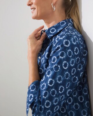 No-Iron Stretch Dot Print Shirt