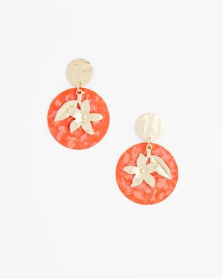 No Droop™ Orange Leaf Drop Earrings